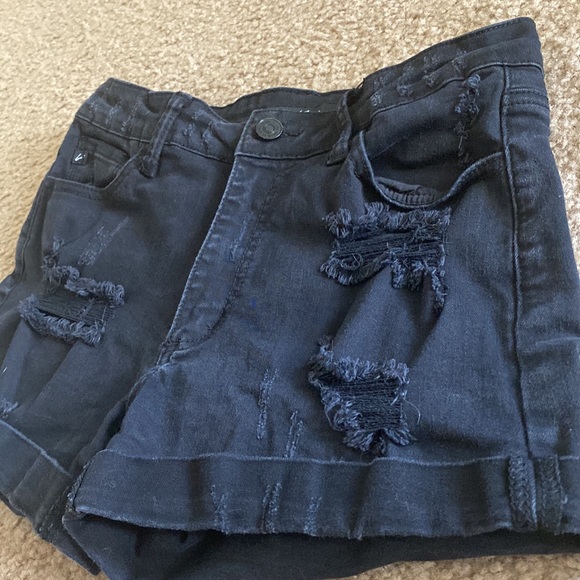 Kancan Black Distressed high waist jean shorts - Picture 2 of 9
